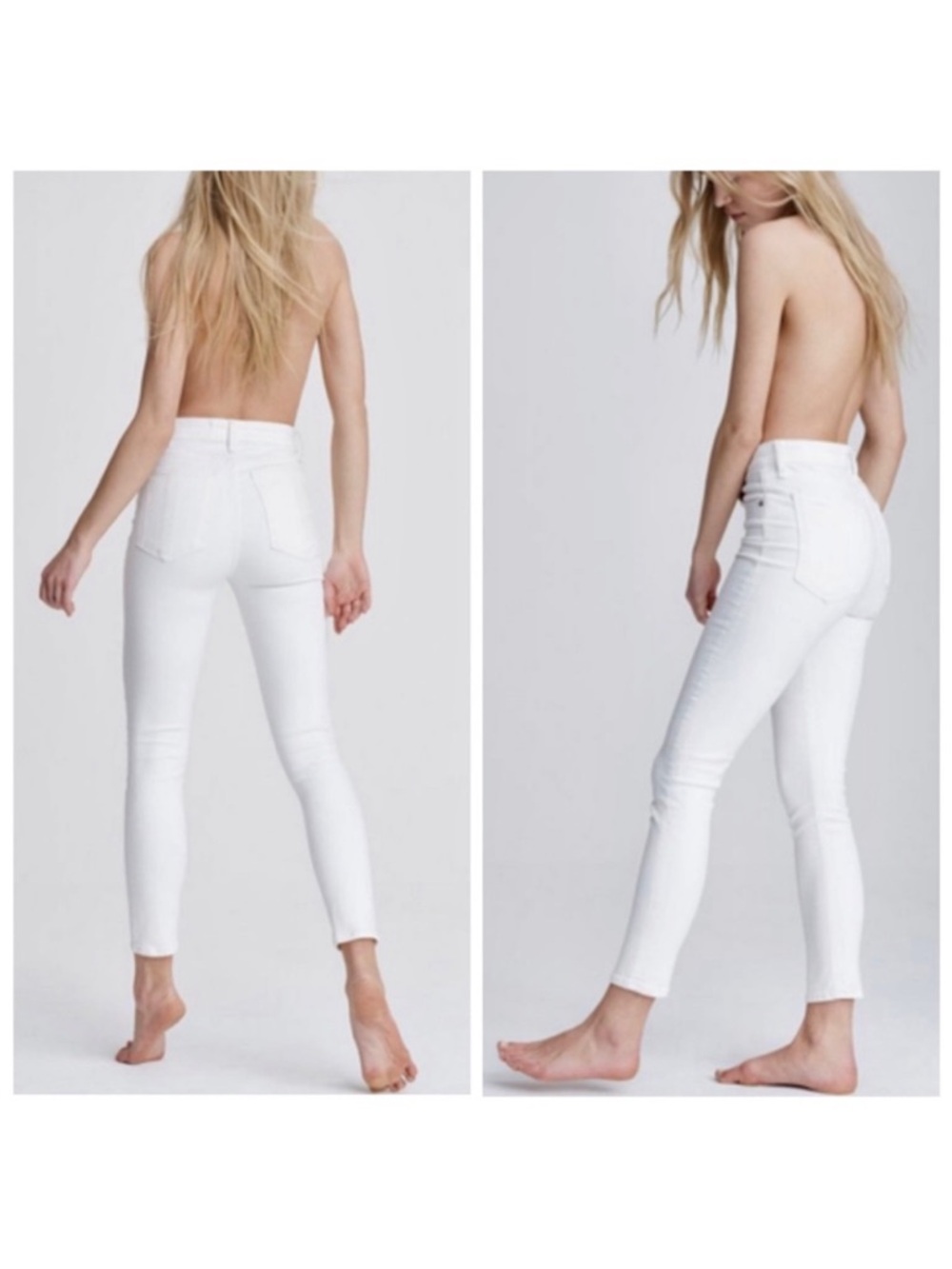 Rag & Bone Nina High Rise Ankle Skinny Stretchy White Jeans Pants 27